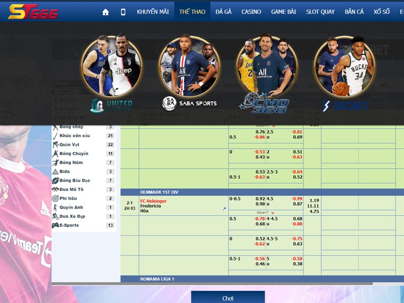 Anh em có thể chơi cá cược bóng đá trực tuyến qua điện thoại tại nhà cái ST666