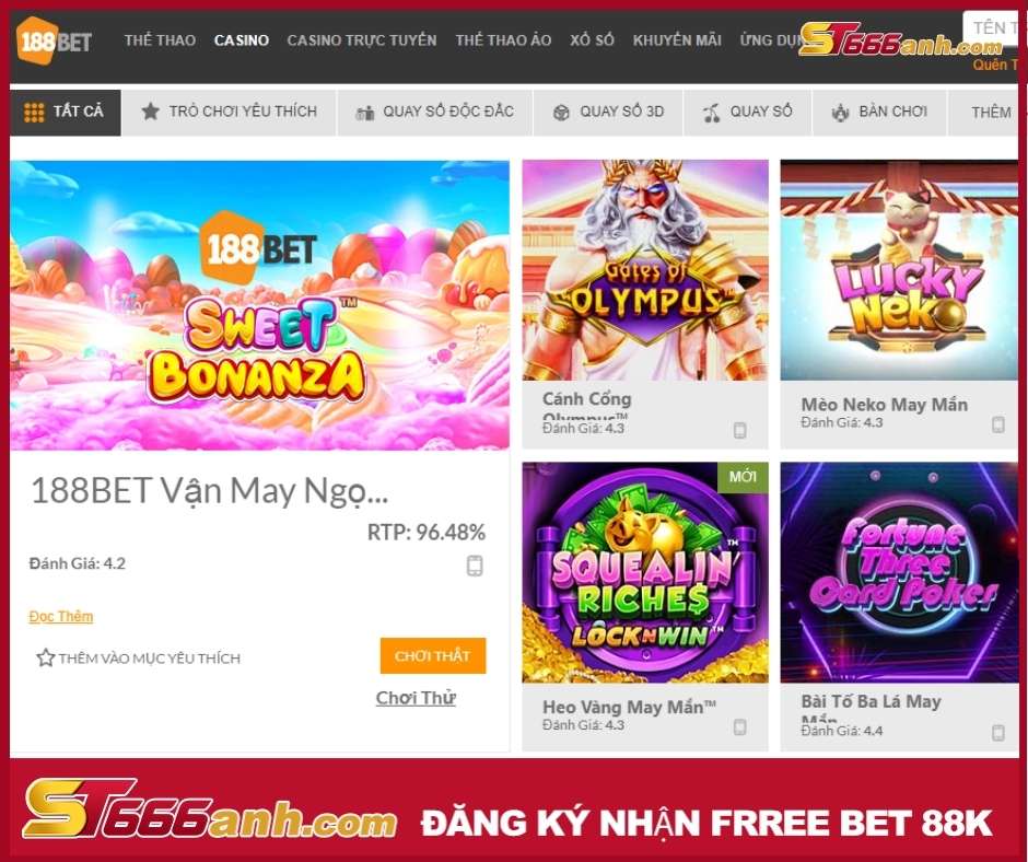 Nội dung cược đa dạng tại 188BET